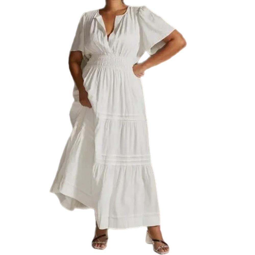 Anthropologie White Maxi Dress